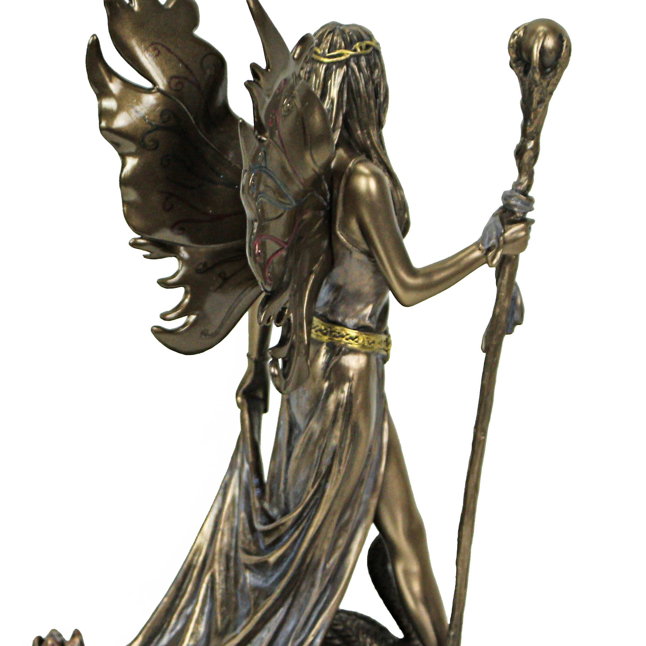 Alt View 4. Veronese Design - Aine Queen of the Fairies Bronze Finish Statue 8.75 Inches High - Multicolored.