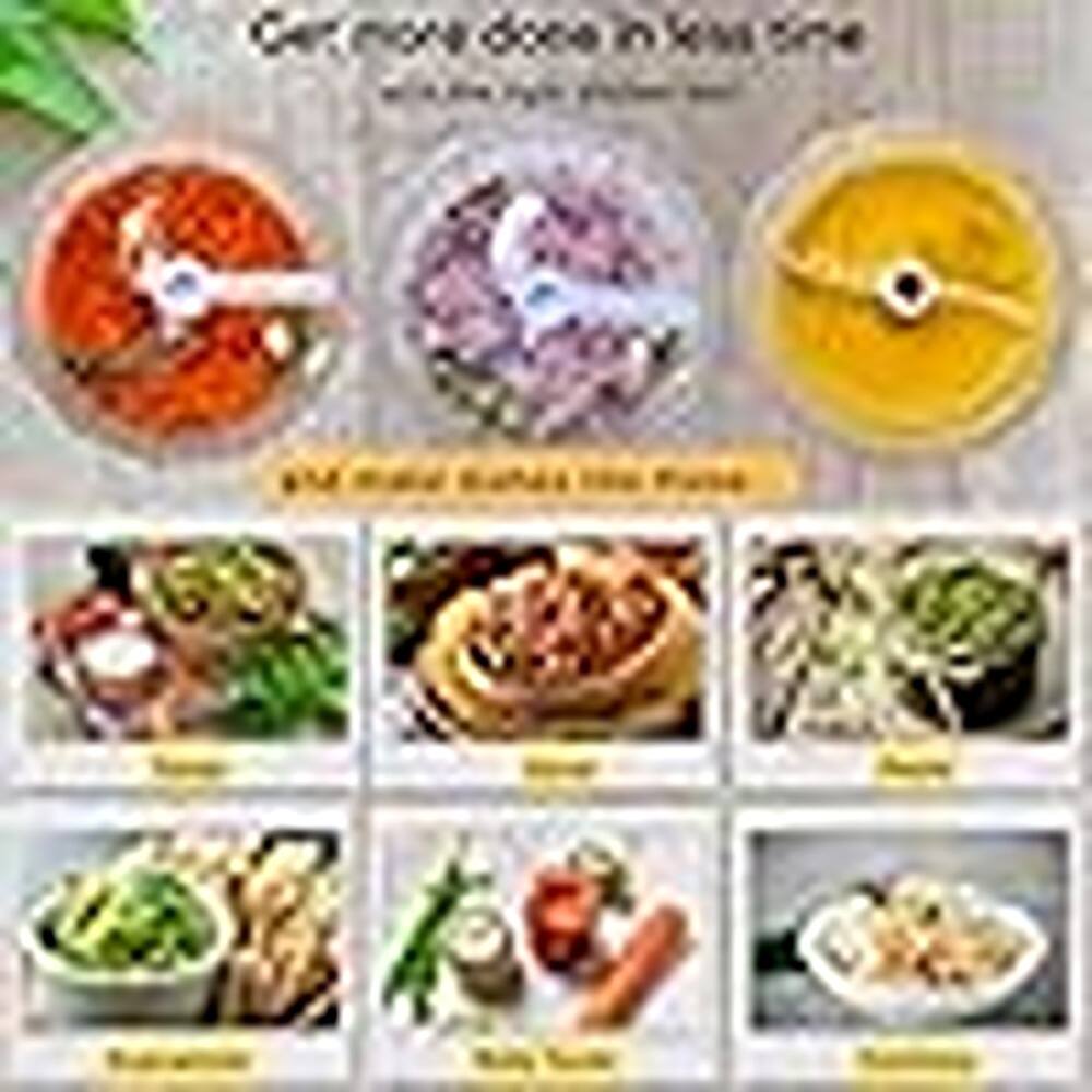 Angle. PARKER SLATER - 4-Cup Manual Food Chopper – Hand-Pull Mincer & Mixer for Onion, Garlic, Vegetables, Fruits, and Herbs, Ideal for Salsa, - White Green.