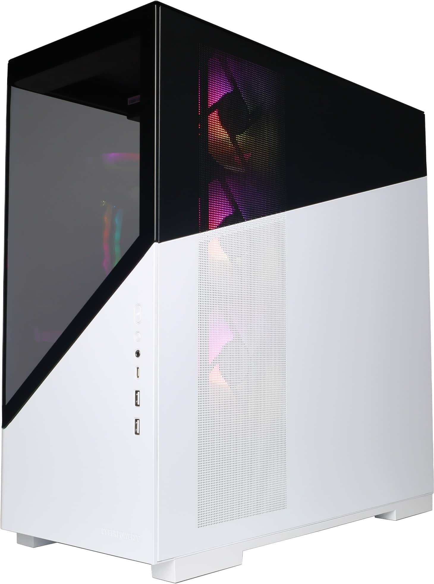 Left. CyberPowerPC - Gaming Desktop - Intel Core Ultra 9 285 - NVIDIA GeForce RTX 5070 Ti 16GB - 32GB DDR5 - 2TB PCIe 4.0 SSD - White.