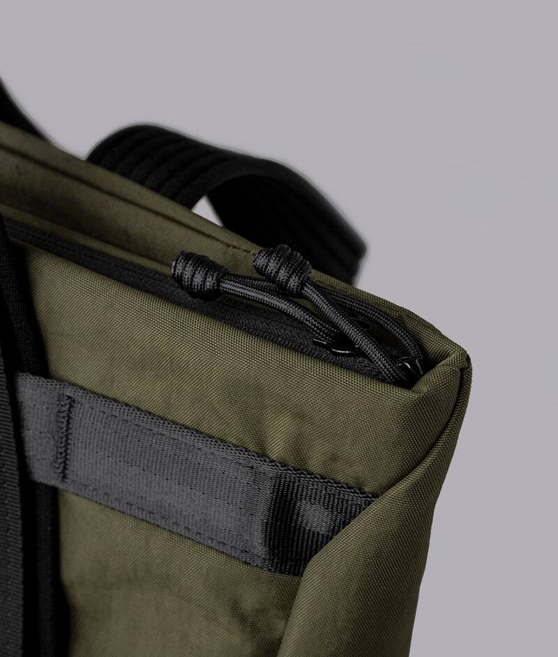 Alt View 7. ALPAKA - Flow Totepack Laptop Backpack for Men, 16" Laptop Compartment + 11" Tablet Sleeve, Tote/Backpack, Bottle Pocket - Green Axoflux 400D Washed Nylon.