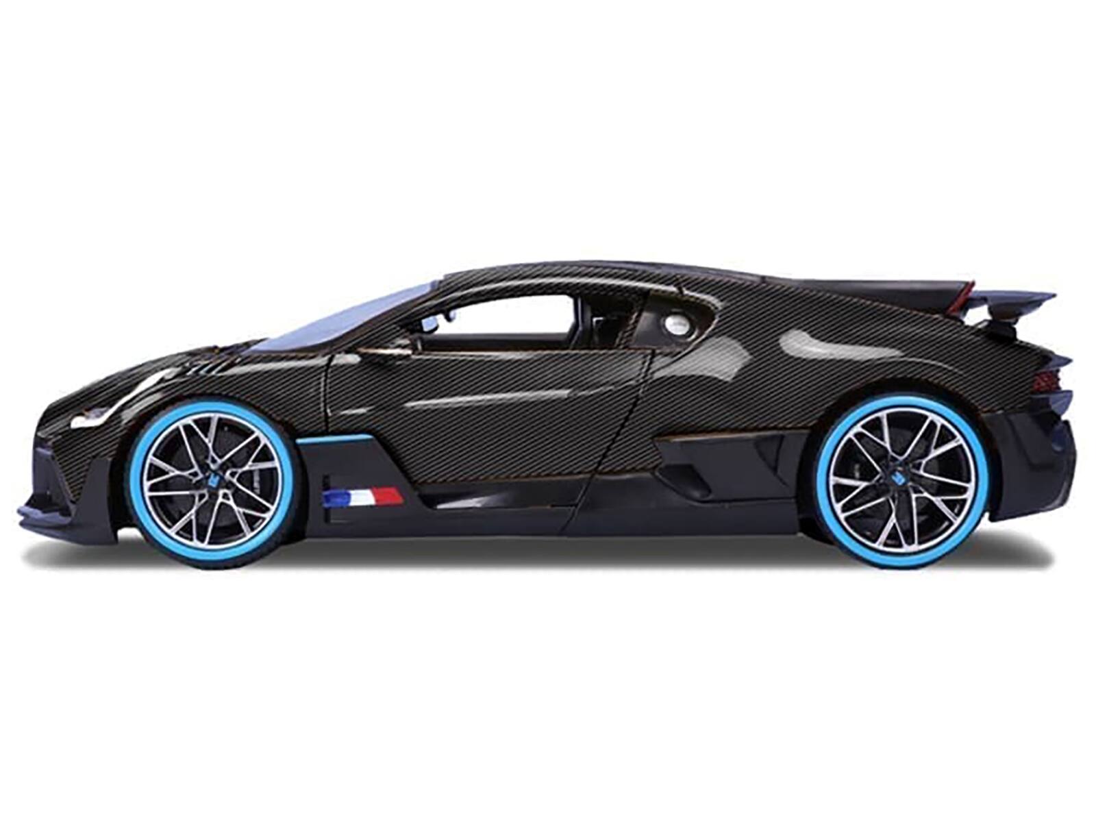 Alt View 2. Bburago - Bugatti Divo Carbon Fiber with Blue Accents "Carbon Series - Bburago 50th Anniversary" 1/18 Diecast Model Car by Bburago.