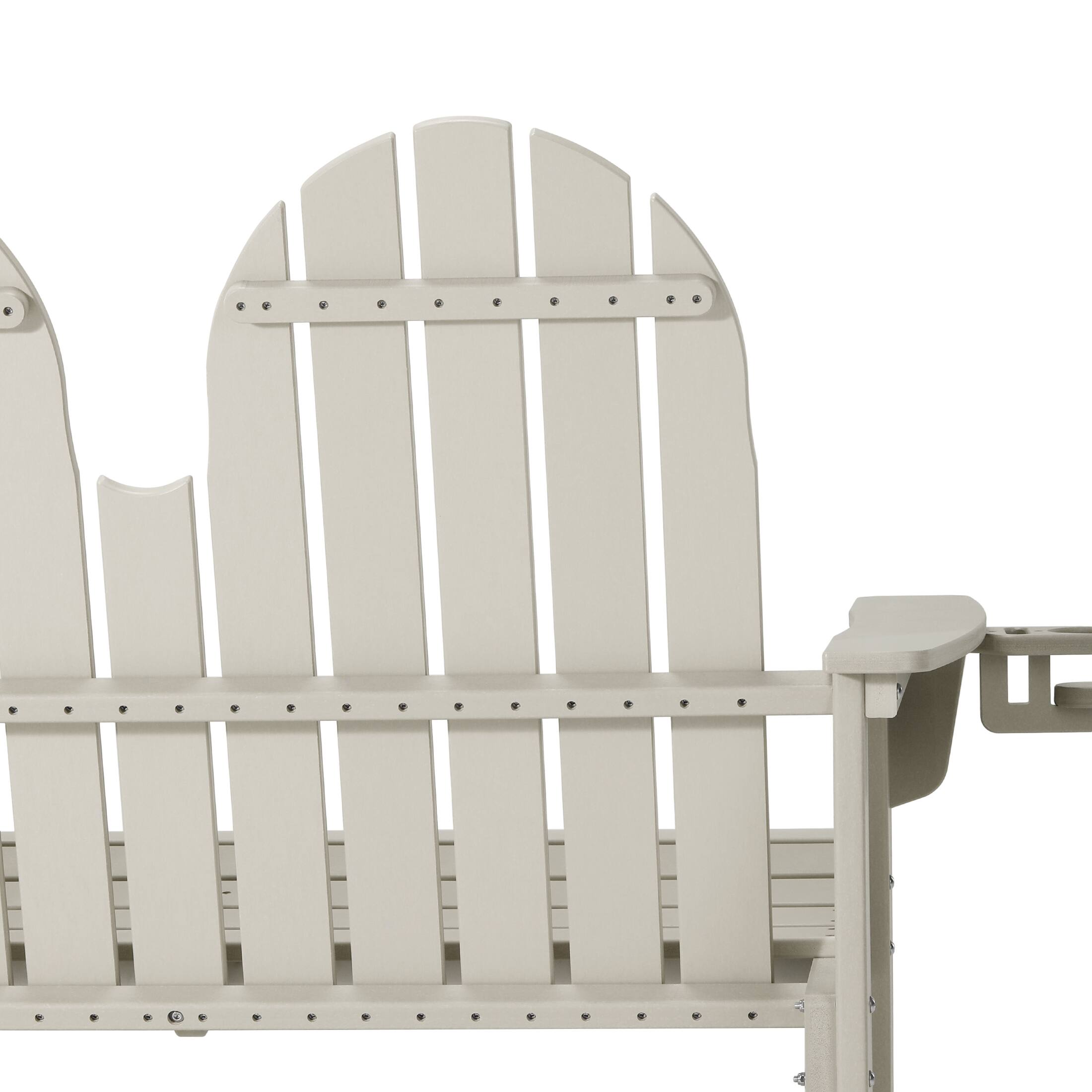 Alt View 4. WestinTrends - WestinTrends St. Augustine Outdoor Patio 49" HDPE Adirondack Garden Bench - Sand.
