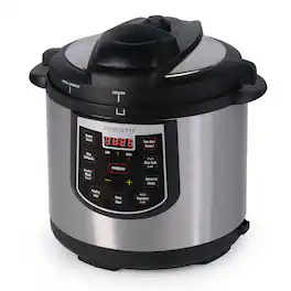 Presto - 02141 6 Qt Electric Pressure Cooker Plus Programmable Slow Cooker, Silver - Silver/Black