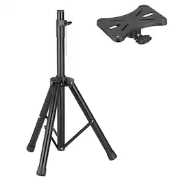 Unique Bargains - PA Speaker Stands, Adjustable Height 28" to 55", DJ Tripod Stand with Mounting Bracket Universal - Black