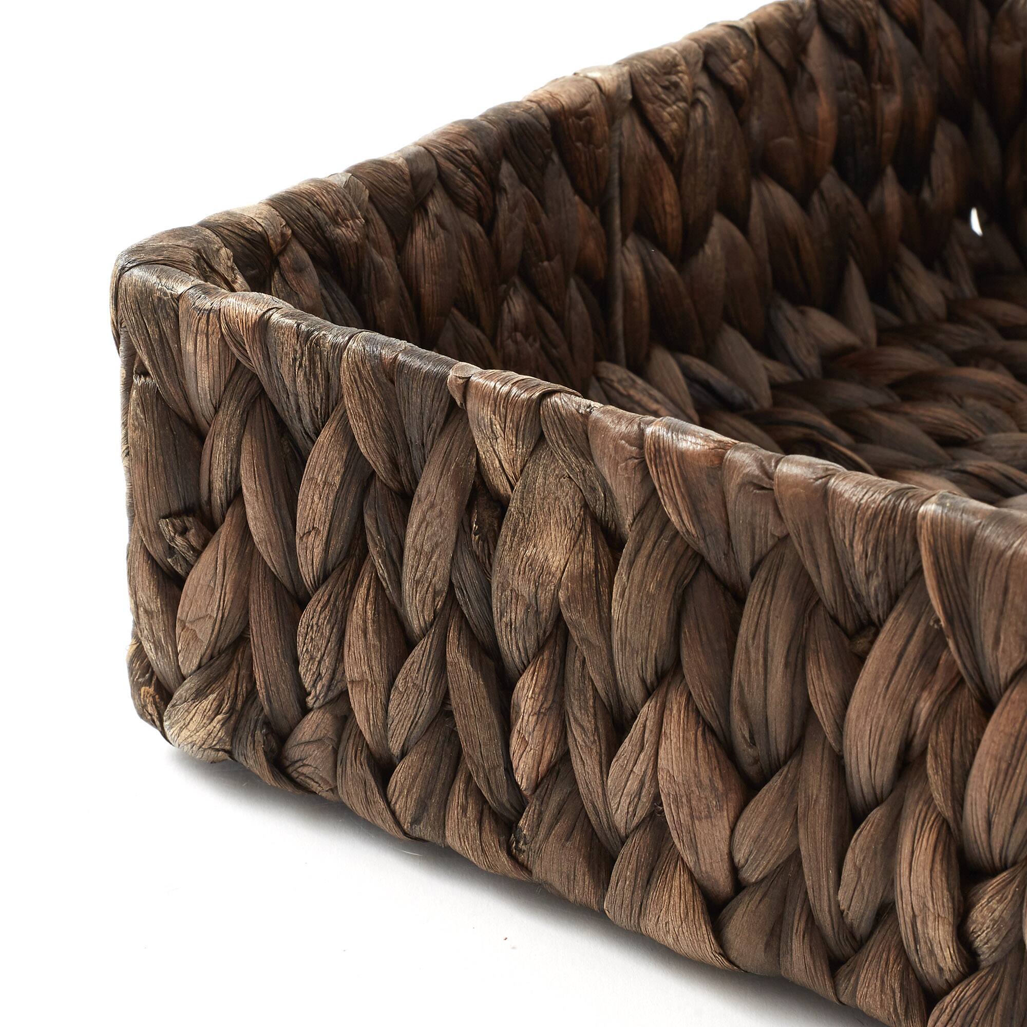 Alt View 5. Casafield - 2 Bathroom Storage Baskets - Seagrass-Hyacinth - Toilet Paper Bin - Espresso - Hyacinth.