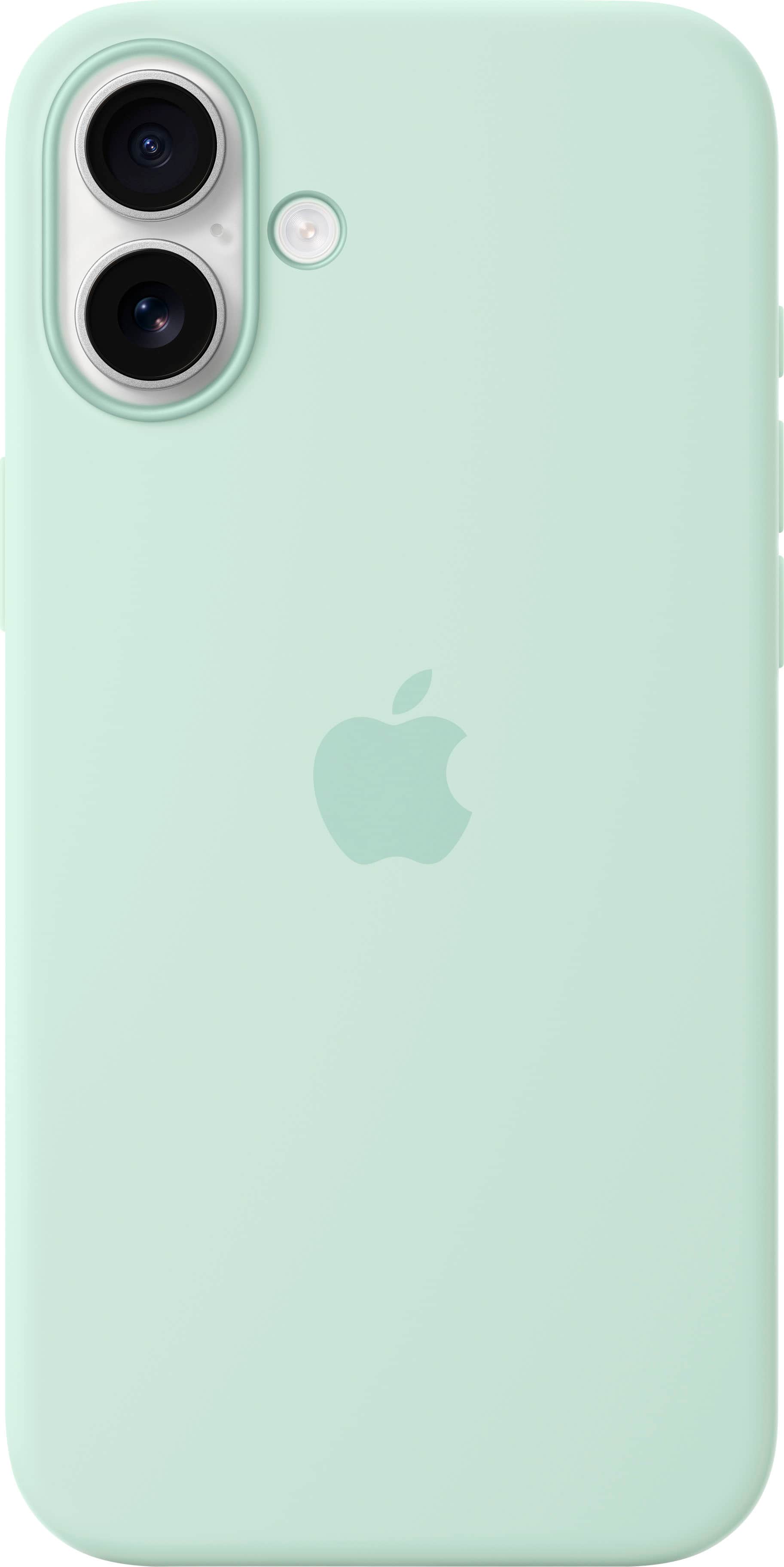 Back. Apple - iPhone 16 Plus Silicone Case with MagSafe - Aquamarine.