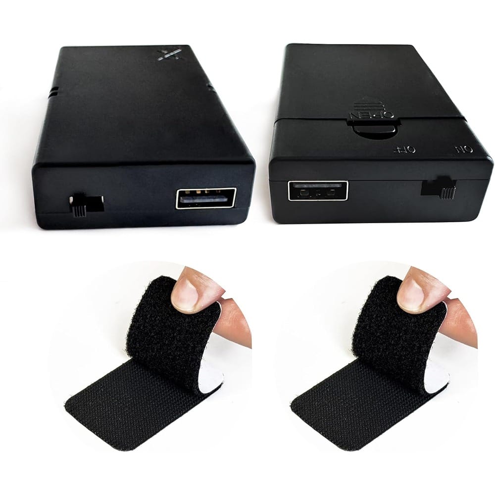 PARKER SLATER - 2-Pack 3AA Battery Box with USB Output, 4.5–5V Power Supply for LED Lights