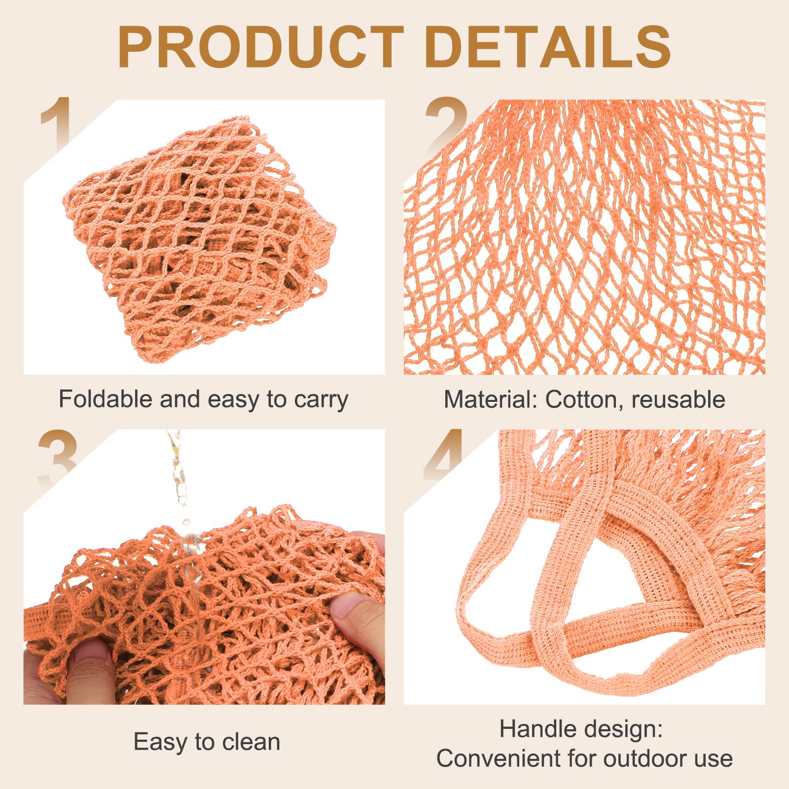 PRODUCT DETAILS

1. Foldable and easy to carry
2. Material: Cotton, reusable
3. Easy to clean
4. Handle design: Convenient for outdoor use