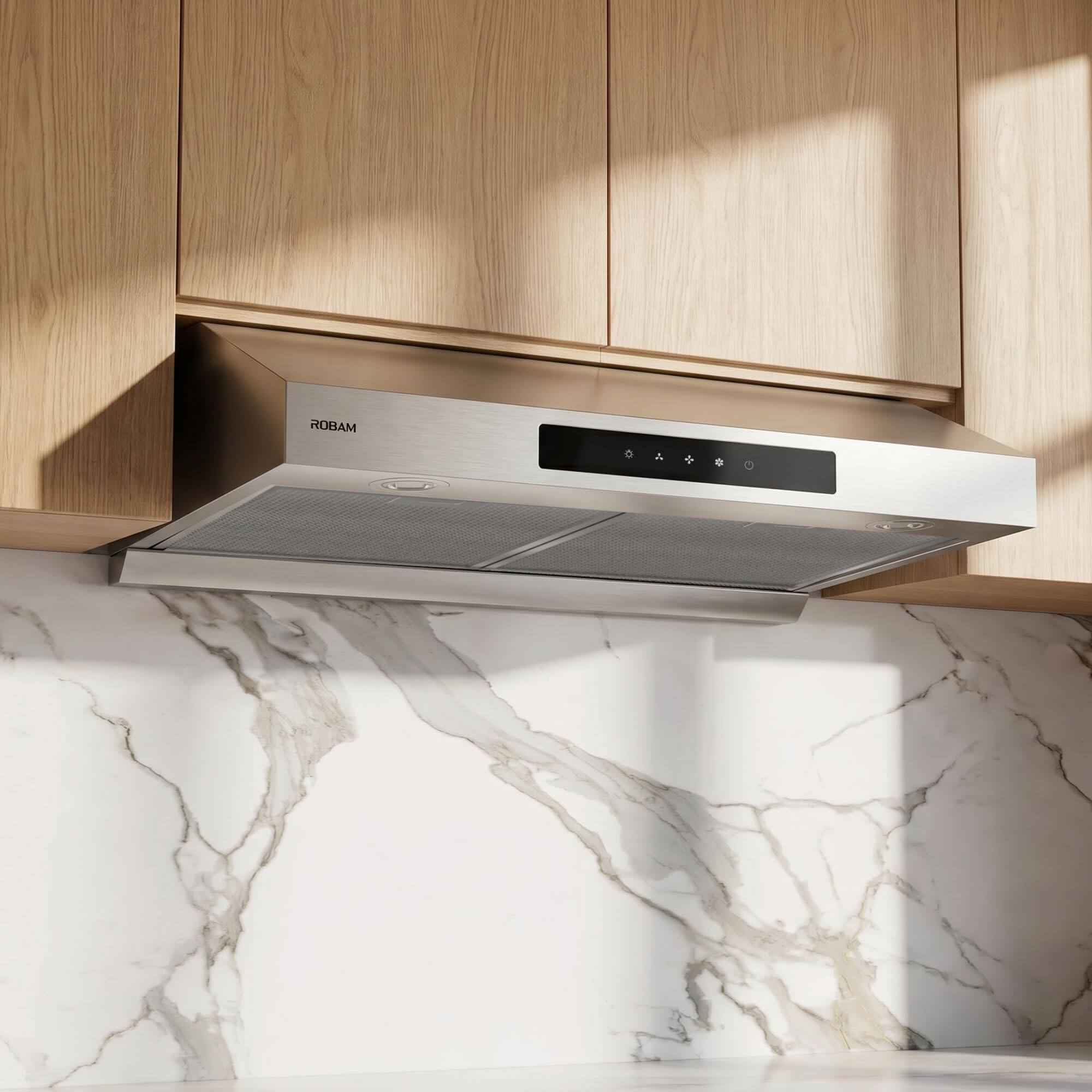 Alt View 1. Robam - ROBAM 30 Inch Under Cabinet Range Hood with 900 CFM, Dual Motor, Easy Clean Filters, LED Lighting,304 Stainless Steel - Stainless steel.