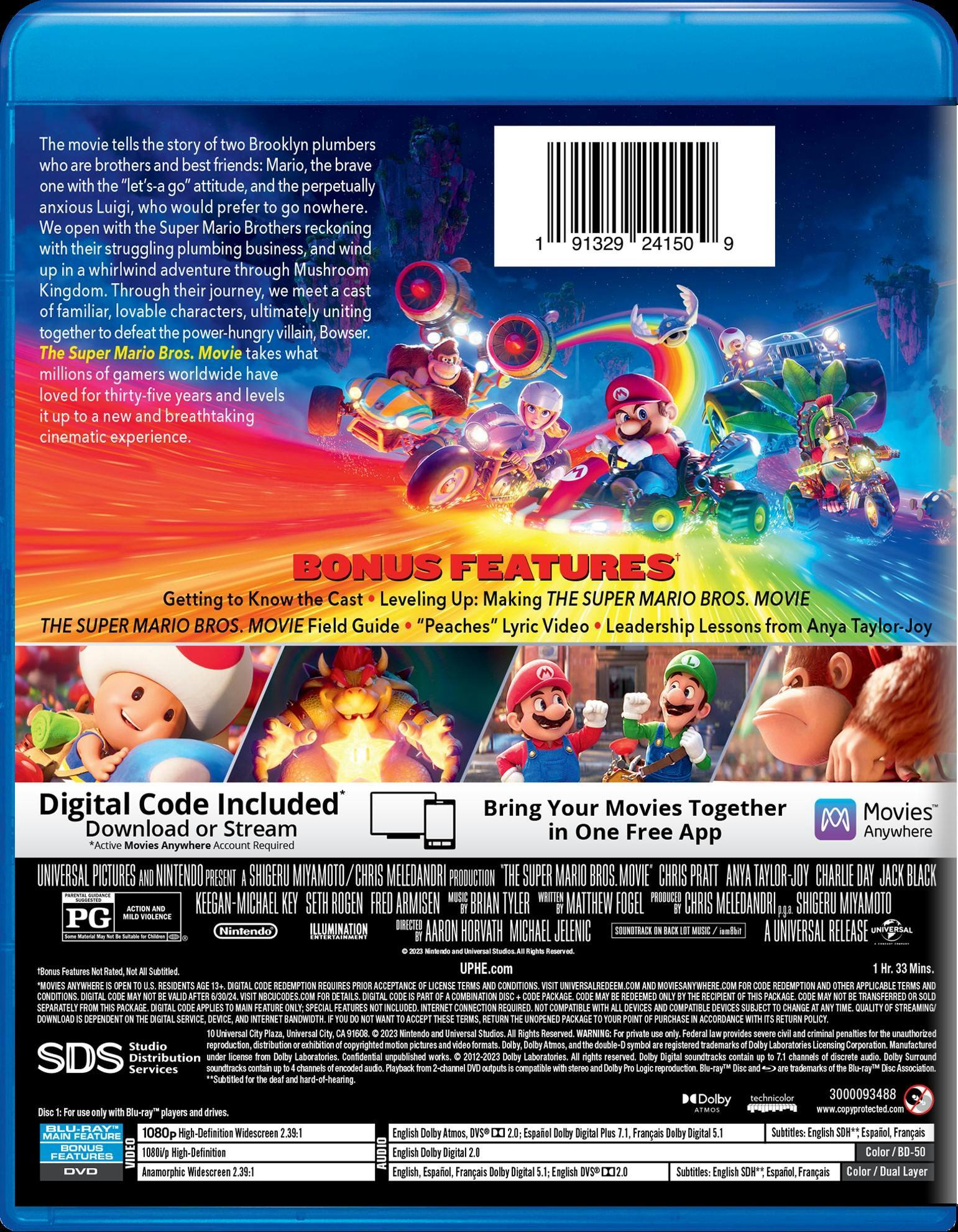 Back. The Super Mario Bros. Movie (with DVD) [Blu-ray].