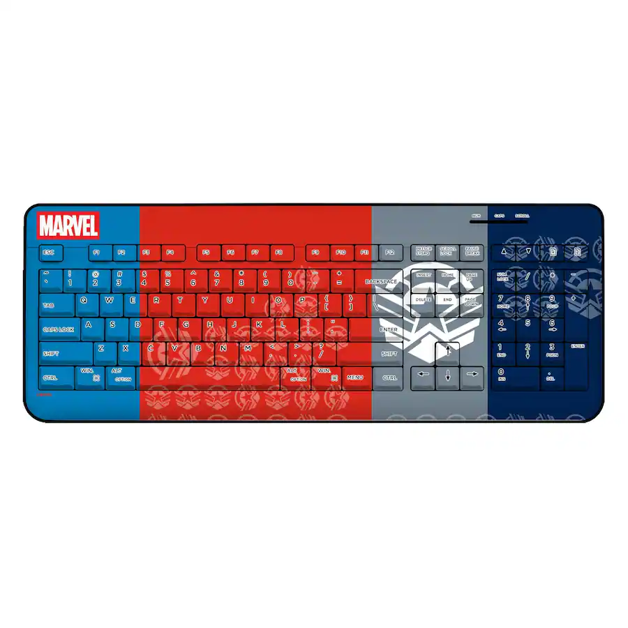 Keyscaper Marvel Sigil Wireless USB Keyboard Sam Wilson Captain America ...