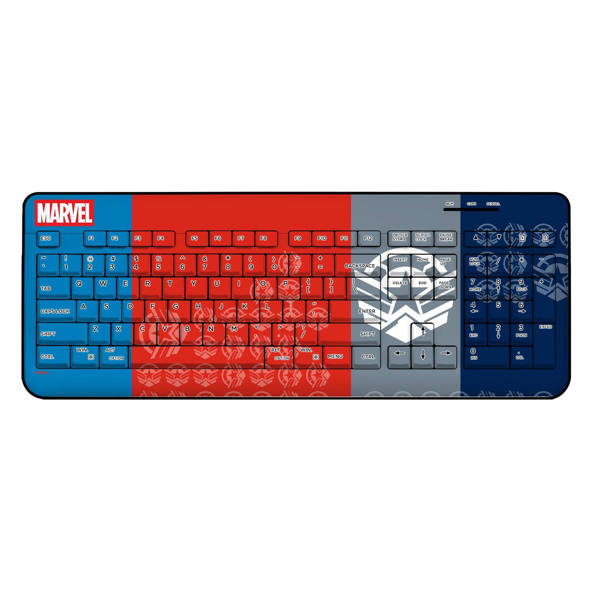 Keyscaper - Marvel Sigil Wireless USB Keyboard - Sam Wilson Captain America