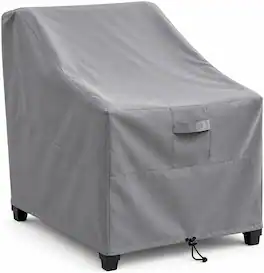 KHOMO GEAR - Outdoor Chair Cover Waterproof, Patio Chair Cover with Air Vents and Leg Straps - 33.5"D x 31.5"W x 36"H - Gray