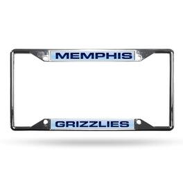 Rico Industries - Memphis Grizzlies NBA All Corner EZ View Chrome Metal Laser Cut License Plate Frame - Multi