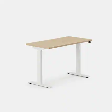 Front. Branch Furniture - Duo Standing Desk 48" x 24" - Woodgrain / White.