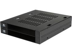 Front. Icy Dock - ICY DOCK Dual Bay 2.5-3.5 SATA/SAS SSD/HDD Hot-swap Dock - MB522SP-B.