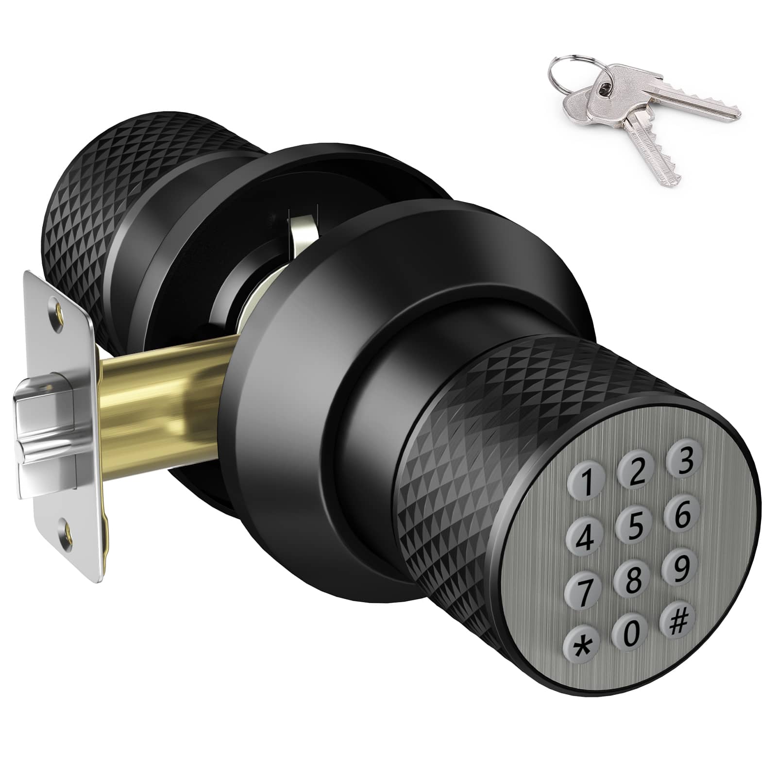 Front. Fitnate - Keyless Smart Lock Digital Door Lock with Keypad - Black.
