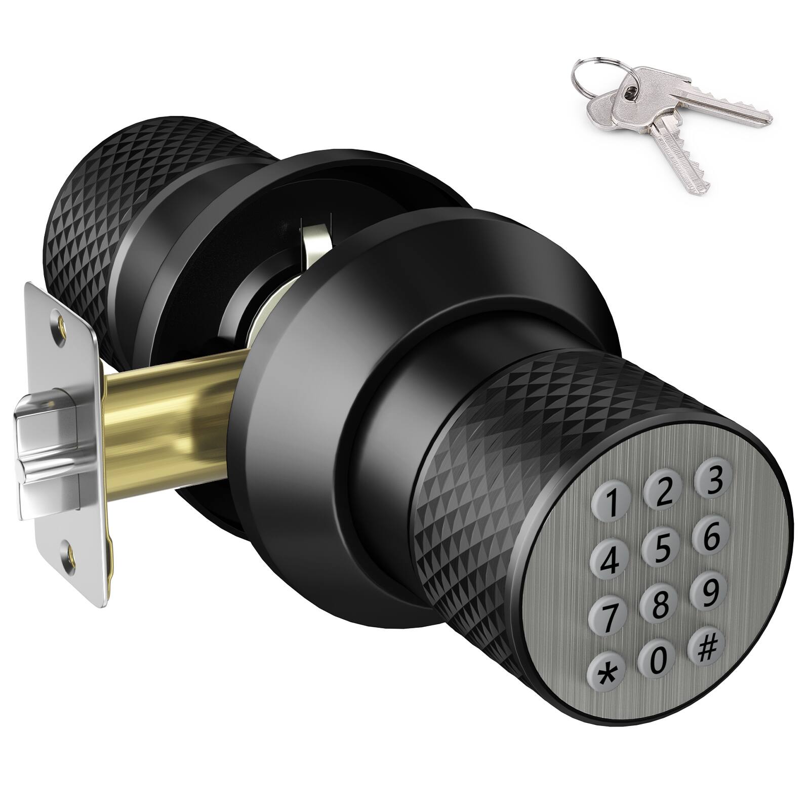 Front. Fitnate - Keyless Smart Lock Digital Door Lock with Keypad - Black.