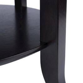 FurniFact - Transitional Solid Wood Coffee Table with Glass Inset Top - Espresso