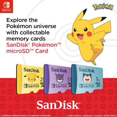 SanDisk 512GB microSDXC UHS-I for Nintendo Switch Pokémon