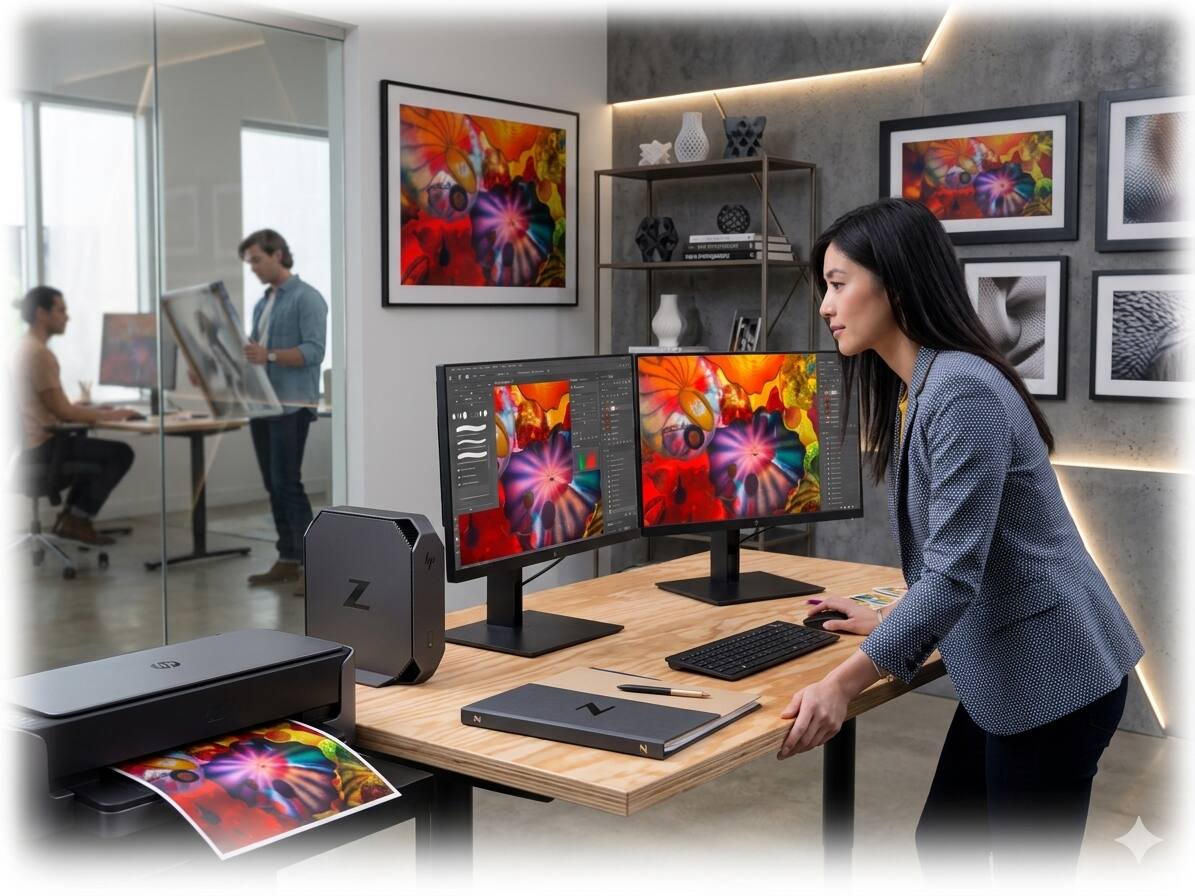 Alt View 2. HP - Z2 Mini G4 Office Workstation Desktop Micro PC | Intel i5-8th |16GB Ram | 256GB NVMe SSD | Wireless K&M | Wi-Fi | Win 11 - Black.