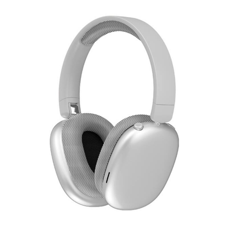Front. Cluzine - Wireless Noise Cancelling Headphones with ANC, Premium Stereo Sound Comfort Earphones - Silver.