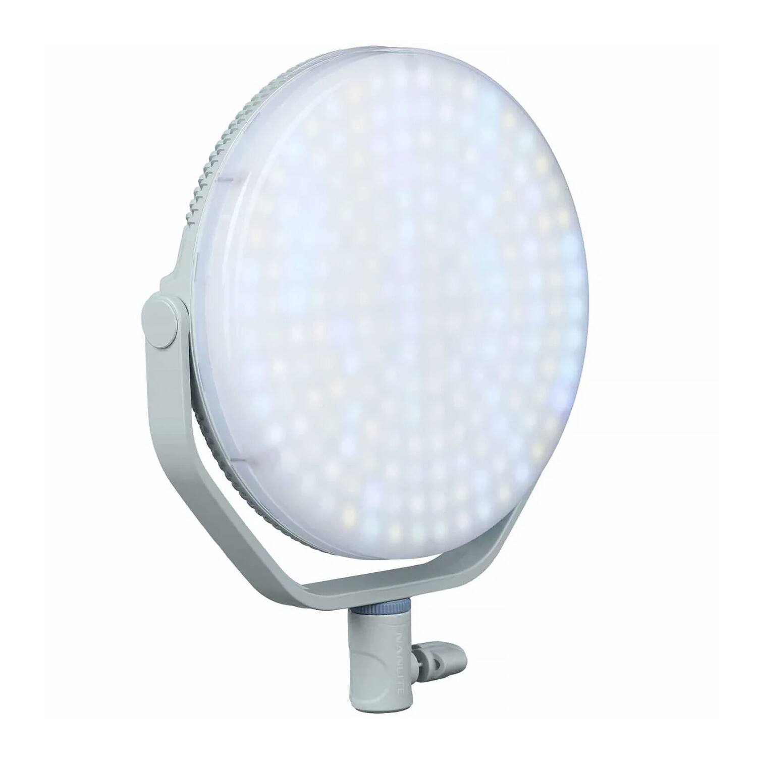 Angle. NANLITE - Nanlite Miro 60c RGB Round LED Light Panel with Light Stand (Mint Blue).