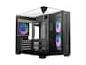 GAMDIAS - ATLAS M3M 3-side glass pc case micro-ATX mATX min-ATX iTX, 3x120mm ARGB fans PWM, 400mm GPU - Black