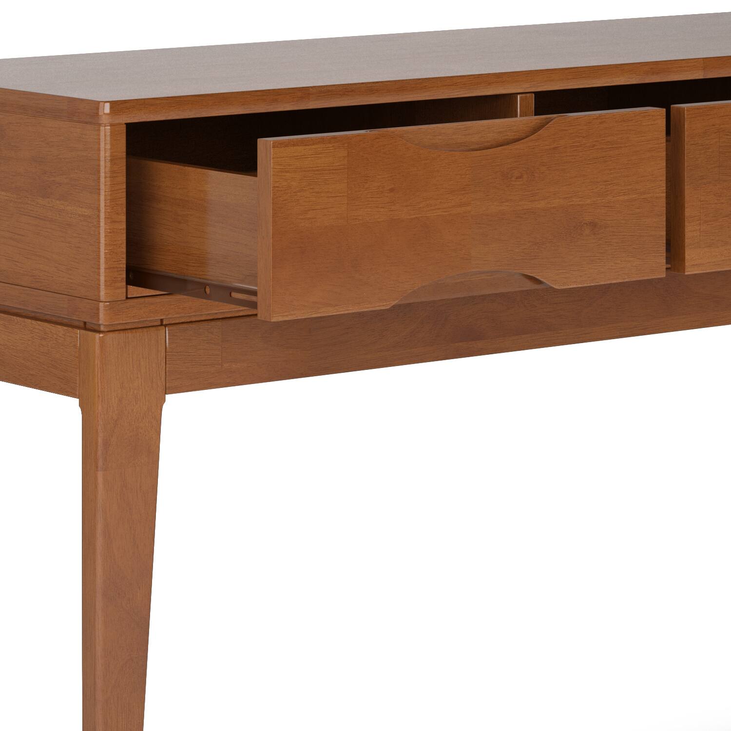 Alt View 7. Simpli Home - Simpli Home Harper 54 inch Wide Solid Wood Console Sofa Table in Teak Brown - Teak Brown.