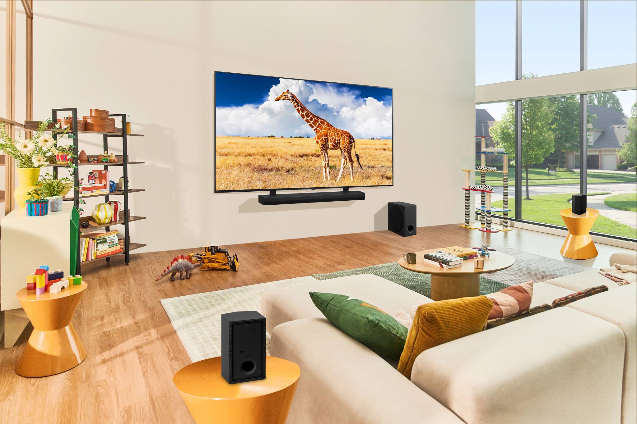 Alt View 5. LG - 5.1.1-Channel S70TR Home Theater Soundbar with Wireless Subwoofer and Rear Speakers, Dolby Atmos, WOW Orchestra - Black.