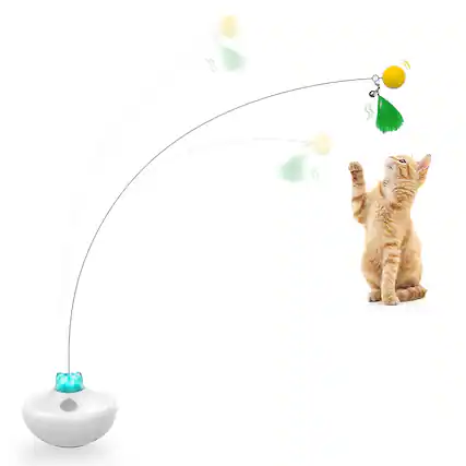 Front. PawsPik - PawsPik Interactive Rechargeable Exercise Tumbler Cat Toy, White - white.