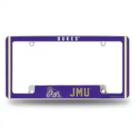 Rico Industries - James-Madison Duke's Chrome Metal License Plate Frame with Full Frame Team Color Graphics - Multi