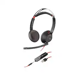 Polycom - Blackwire 5220 USB-C Wired Stereo Headset w/USB-C to USB-A Adapter