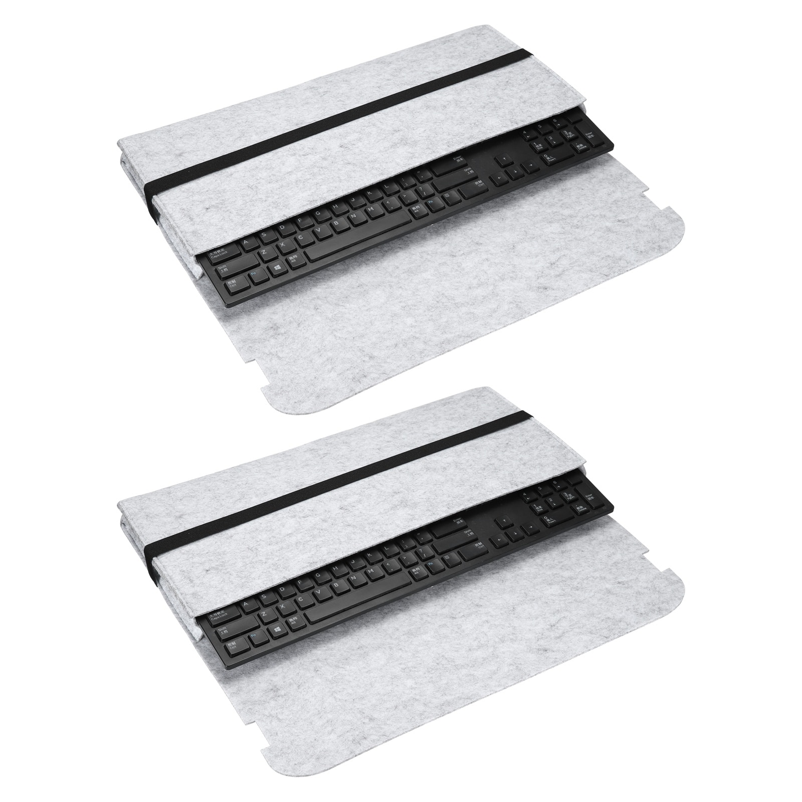 Unique Bargains - 2pcs 104 Keys Keyboard Case Sleeve (17.7x7.1x1.8 Inch) Dustproof Waterproof Carrying Case for Mechanical Keyboards - Gray