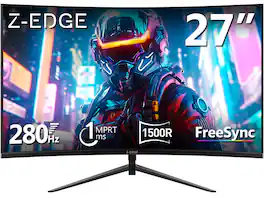 Z Z-Edge - UG27P 27 inch 1080P Full HD 1920 x 1080 280 Hz 1 ms Curved Gaming Monitor, HDMI x 2, DP x 2 - Black