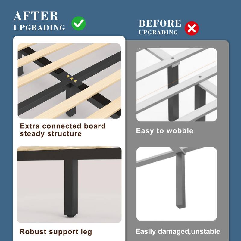 AFTER UPGRADING  
- Extra connected board  
- Steady structure  
- Robust support leg  

BEFORE UPGRADING  
- Easy to wobble  
- Easily damaged, unstable