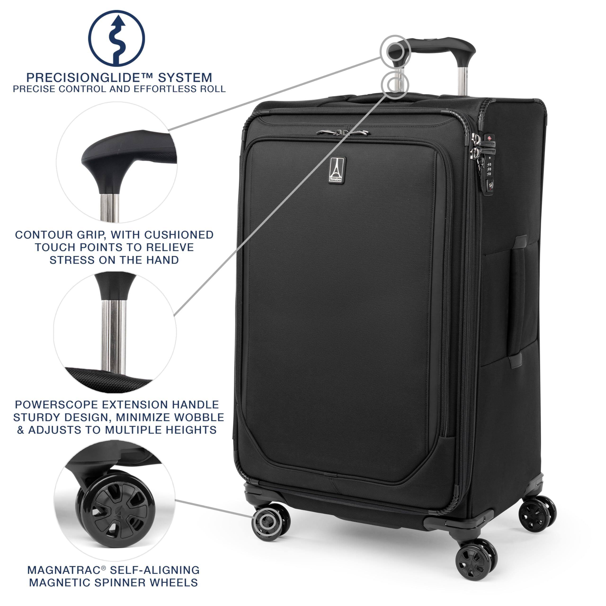 PRECISIONGLIDE™ SYSTEM  
PRECISE CONTROL AND EFFORTLESS ROLL  

CONTOUR GRIP, WITH CUSHIONED TOUCH POINTS TO RELIEVE STRESS ON THE HAND  

POWERSCOPE EXTENSION HANDLE  
STURDY DESIGN, MINIMIZE WOBBLE & ADJUSTS TO MULTIPLE HEIGHTS  

MAGNATRAC® SELF-ALIGNING MAGNETIC SPINNER WHEELS
