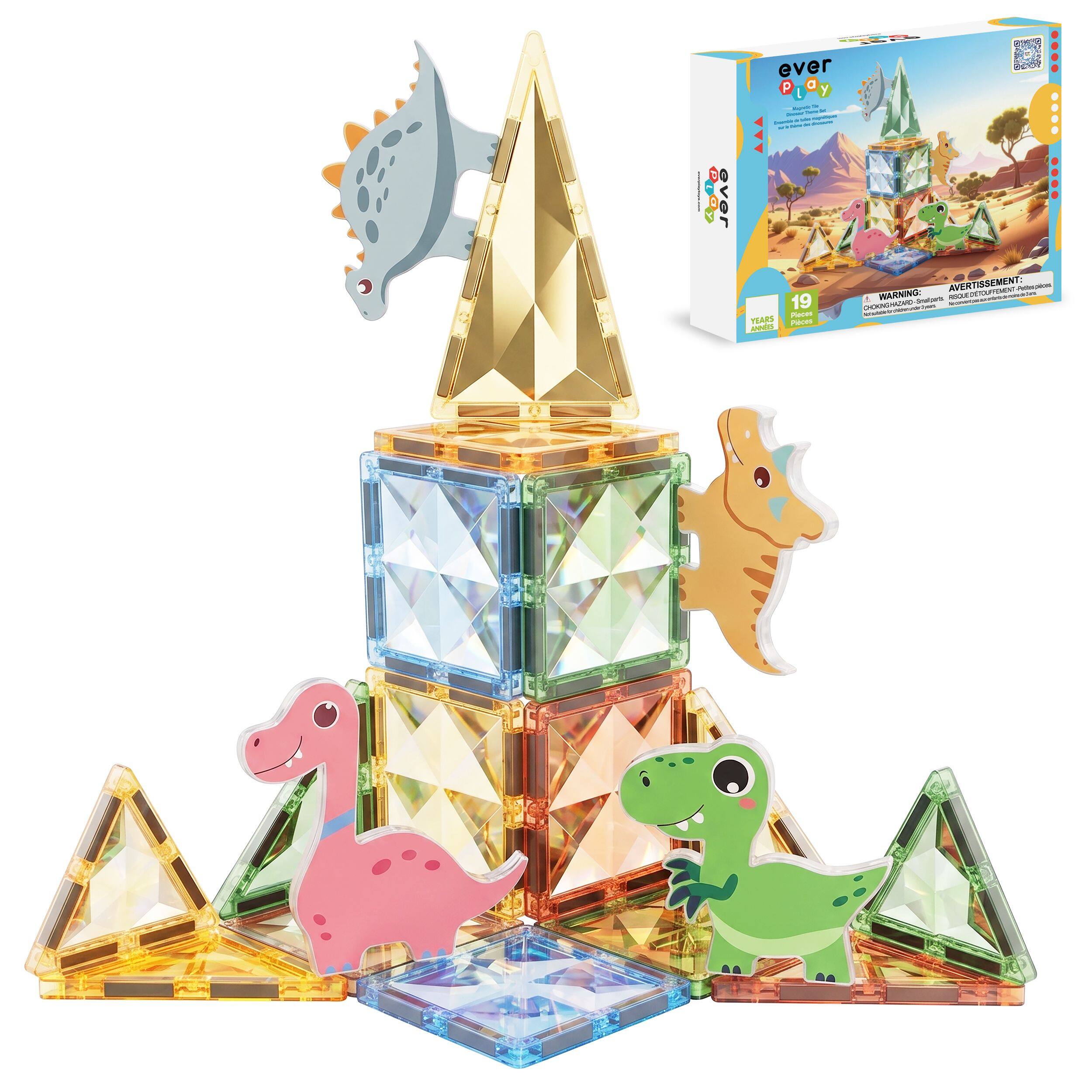 Everplay Magnetic Tiles Building Set for Kids, STEM Construction Toy ...