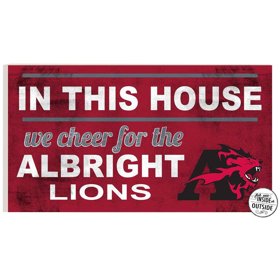 We Sign Color:red Jardine Albright Lions 11'' x 20'' Indoor/Outdoor In This House Sign ...