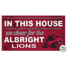 Jardine - Albright Lions 11'' x 20'' Indoor/Outdoor In This House Sign - Red