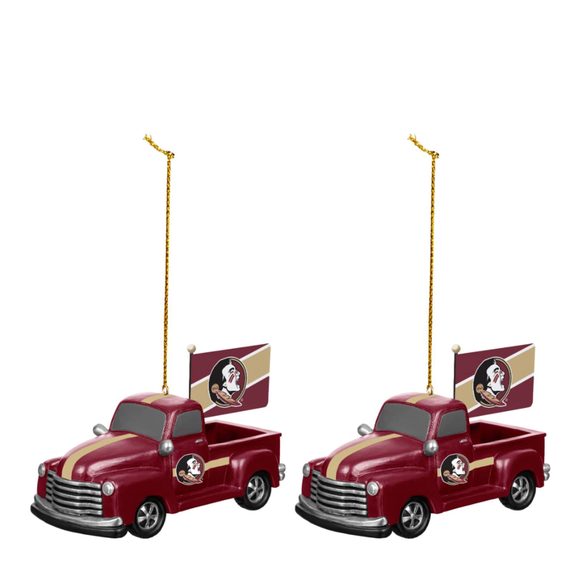 Alt View 1. Evergreen Enterprises - Florida State Seminoles 3" Rally Truck Two-Piece Ornament Set - Multicolor.