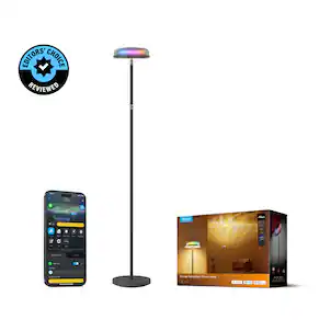 Govee - Uplighter Floor Lamp for Living Room, RGBIC Ripple Projector, Floor Lamp for Bedroom Works with Matter - Black