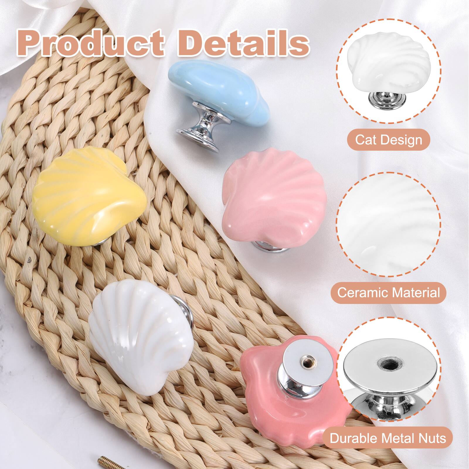 Product Details

- Cat Design
- Ceramic Material
- Durable Metal Nuts