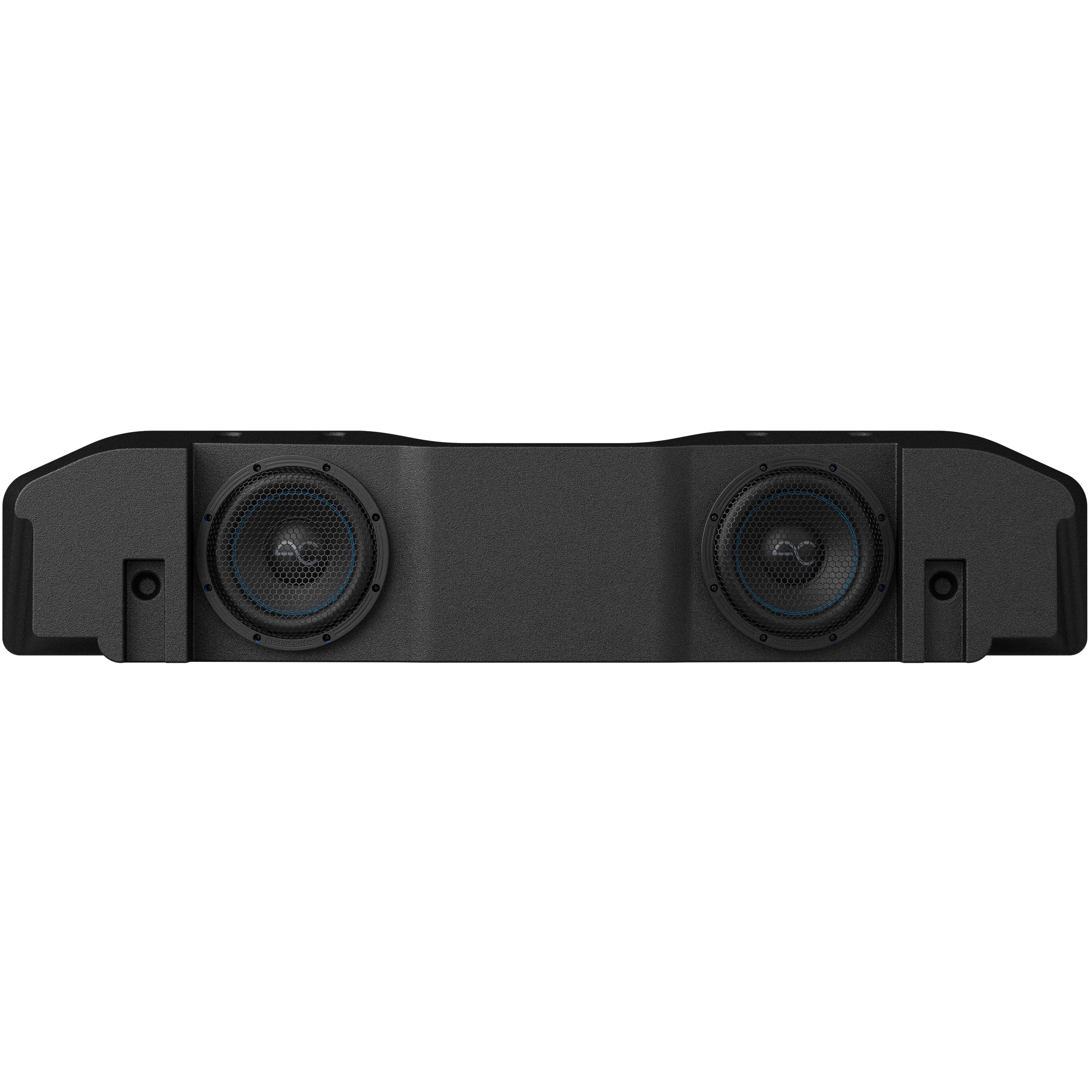 Front. AudioControl - Dual 8” Single-Voice-Coil 2-Ohm Underseat Loaded Vented Subwoofer Enclosure - Black.