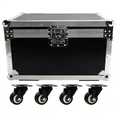 Front. Topteng - Aluminum Flight Case With Wheels for Moving Head Stage Light - Heavy-Duty Hard Transport Case with Shockproof Foam.