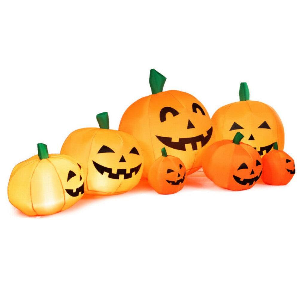 Front. Boyel Living - 7.5 ft Giant Halloween Inflatable Pumpkin Patch with LED Lights - Orange.