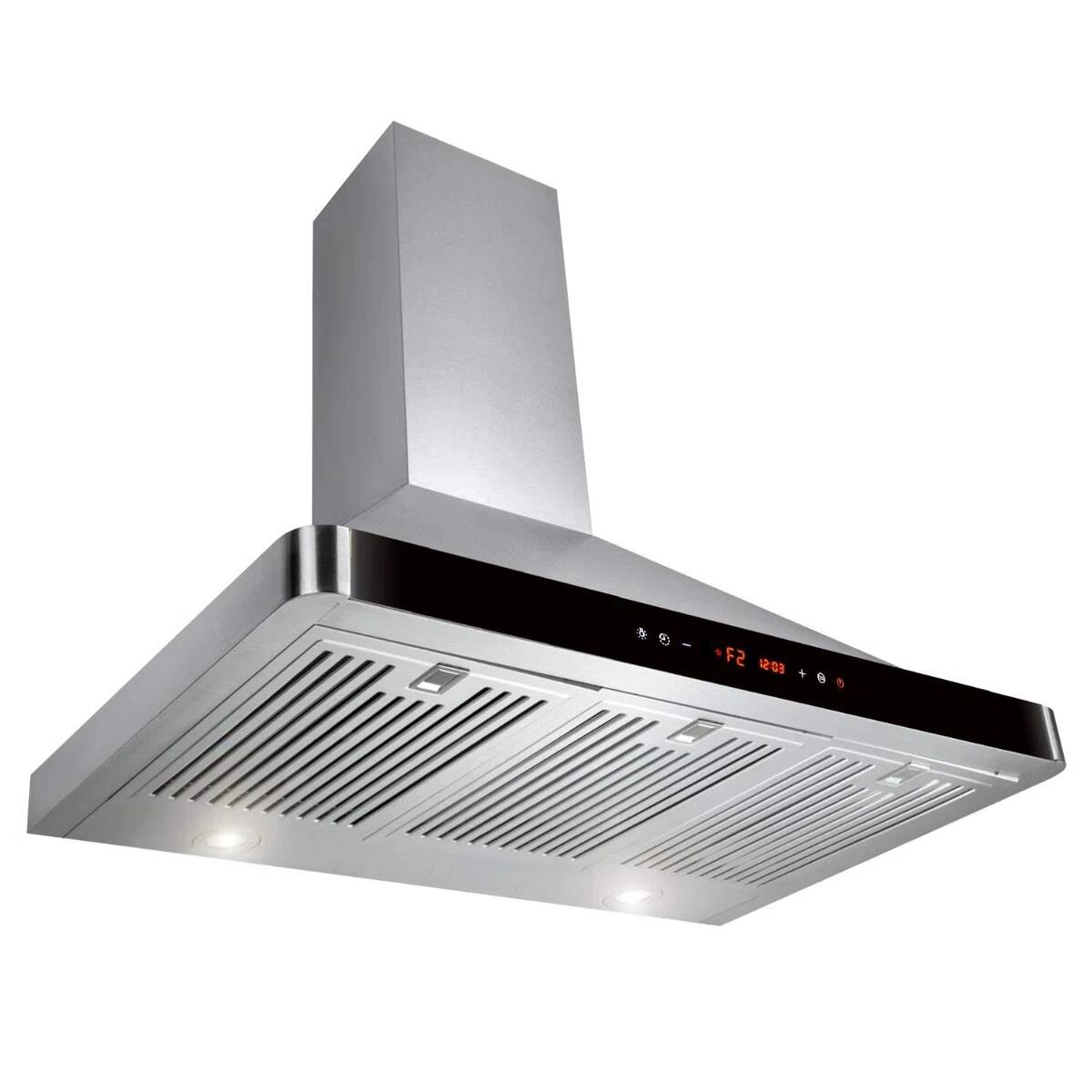 Left. Winflo - Winflo 36 inch Convertible 480 CFM Stainless Steel Wall Mount  Range Hood with Baffle Filters - Stainless Steel.