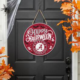 Evergreen Enterprises - Alabama Crimson Tide 18" Happy Halloween Wooden Round Door Sign - Multicolor