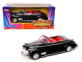 1941 Chevrolet Special Deluxe Convertible Black with Red Interior "Low Rider Collection" 1/24 Diecast Model Car by Welly