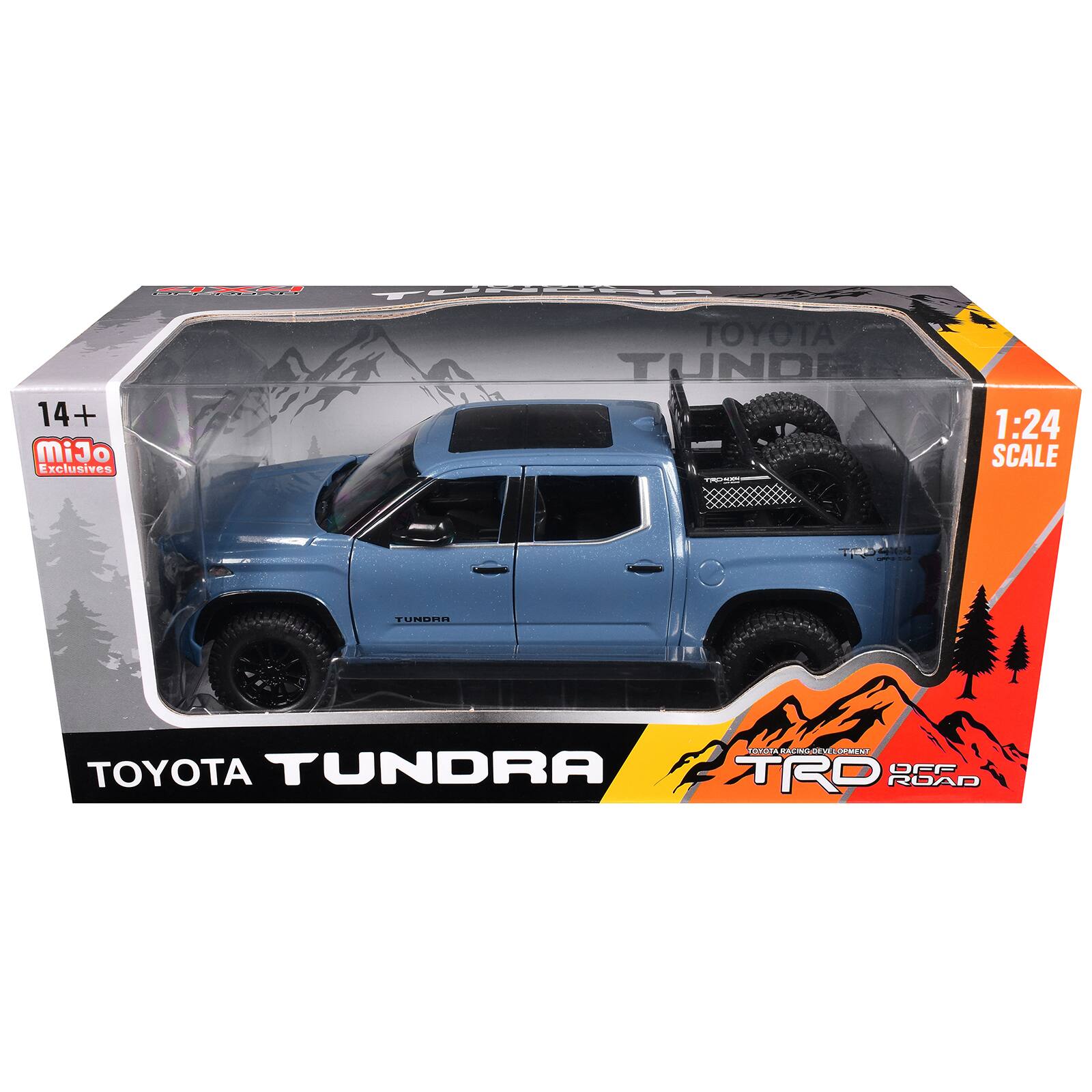 TUNDRA ROCKS TOYOTA TUNDRA 14+ MiJo Exclusives  
1:24 SCALE  
TUNDRA  
TOYOTA RACING: DEVELOPMENT TOYOTA TUNDRA TRD ROAD OFF